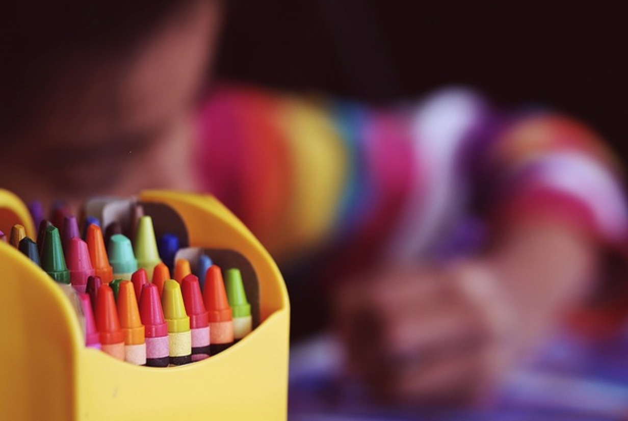 Photo of Crayons and little boy